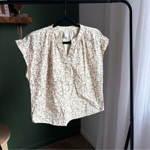 Melrose and Market Cream Floral Blouse